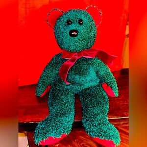 Vintage Ty Beanie Buddy Holiday the Bear.NO SWING TAG but in Excellent Condition